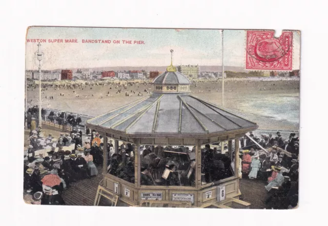 Tucks Printed Postcard Weston Super Mare, Bandstand On The Pier
