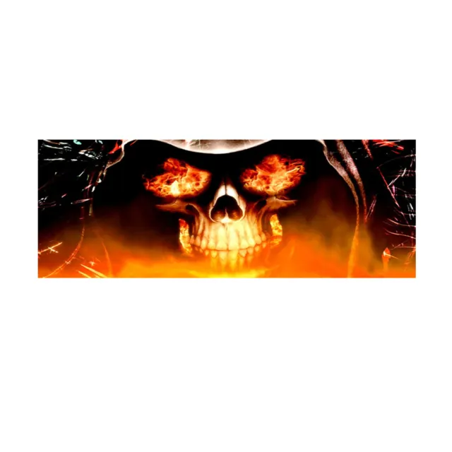 Car Truck Rear Window Sticker Flaming Skull Graphic Decal Car-styling 53x14in