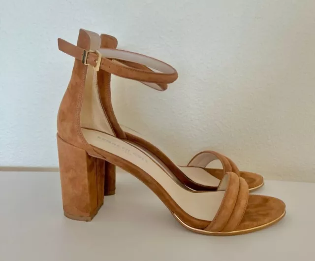 Kenneth Cole New York Lex Heels Tan Suede Women's Size 7M Ankle Strap Sandals