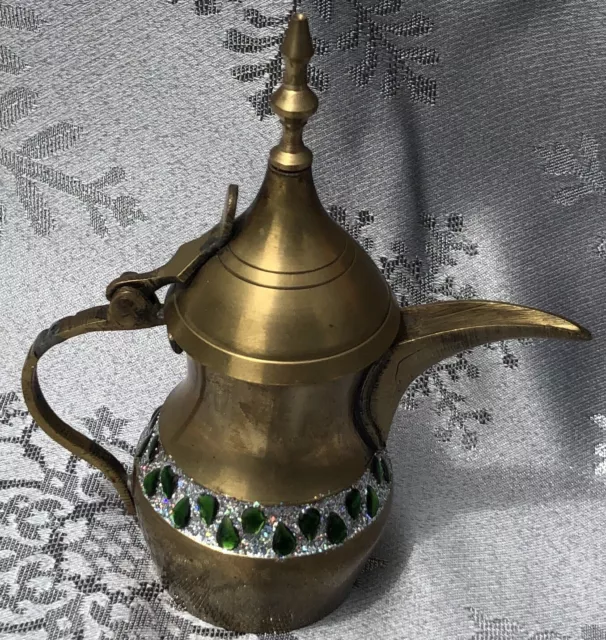 Antique Middle Eastern Dallah Coffee Pot Brass Copper