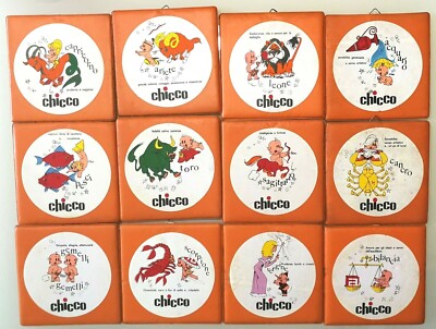 Chicco CHICCO 12x Mattonelle imbottite soffici segni dello Zodiaco Vintage anni '60 '70 