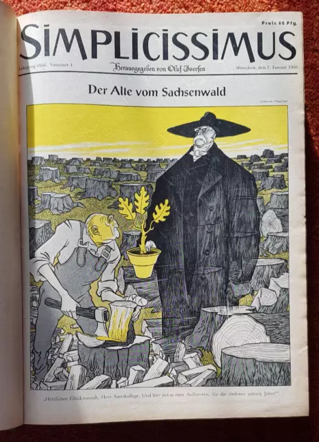 Simplicissimus Jahrgang 1956 illustrierte satirische Zeitschrift  gebunden