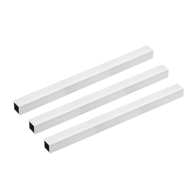 6063 Alluminio Rettilinea Tubo Quadrato 20mmx20mmx0.8mm 300mm Lunghezza 3pz