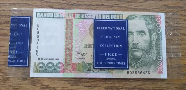 international currency collection  the Sunday times Peru