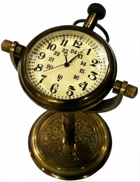 Maritime antike Tischuhr mit Messingständer hängende Schreibtisch-Dekor-Uhr