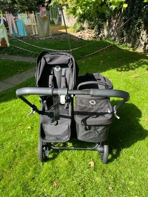 Used Bugaboo Donkey 3 Twin Black Frame Pushchair Double Seat Stroller