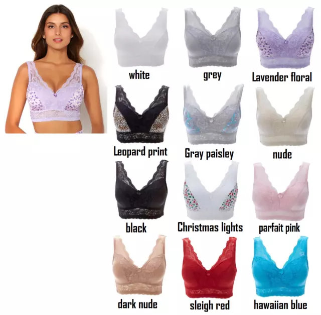 RHONDA SHEAR WOMENS Lace Curve Envy Pin-Up Bra Removable Pads Size XL  2-Pack £26.84 - PicClick UK
