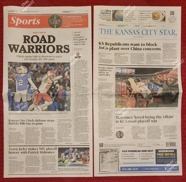KANSAS CITY STAR newspaper Jan 23 2024 Kansas City CHIEFS beat