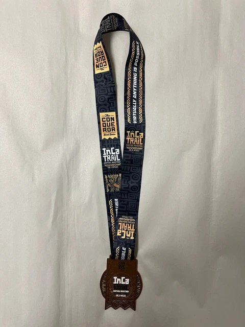 MEDALLA THE CONQUEROR Camino Inca 26,2 millas maratón dorado EUR 22,28 - ES