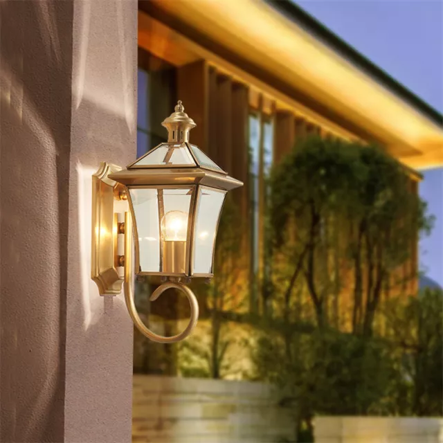 Outdoor Wall Light Gold Garden Walkway light Porch Wall Lantern Garden Lighting