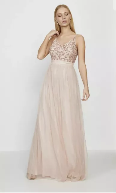 Coast Tulle Sequin Dress Blush Maxi Bridesmaid Occasion Embellished Tutu