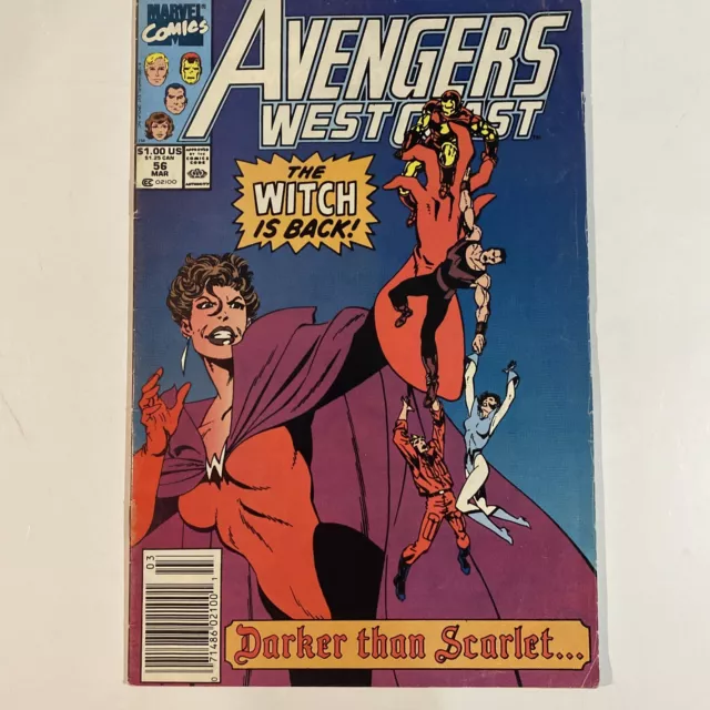 Avengers West Coast # 56 - 1st full Dark Scarlet Witch Comic Book Marvel Comics