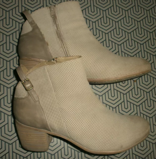 Stiefeletten Sommer Leder beige Gr. 40