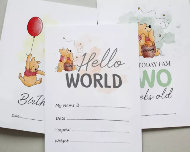 Winnie the Pooh Baby Milestone Cards • Memory Cards •  Baby Gift • 1st Year