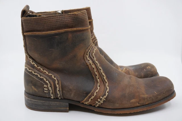 BED STU REVOLUTION Leather Ankle Boots Mens 12 Brown Western  display picture 1