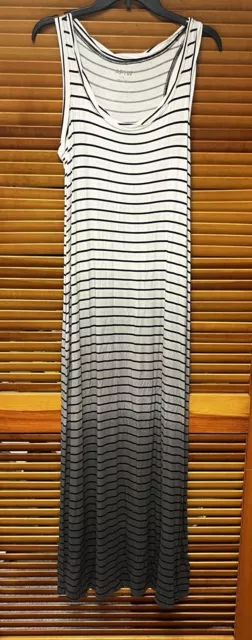 Apt. 9 Women's Long Maxi Dress Size Small Stretcy Ombré Stripe Tank Summer Sun