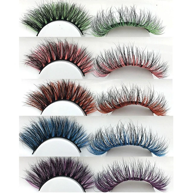 Colored  Eyelashes Fluorescent False Eyelashes Lashes Extension 3D Mink Lashes