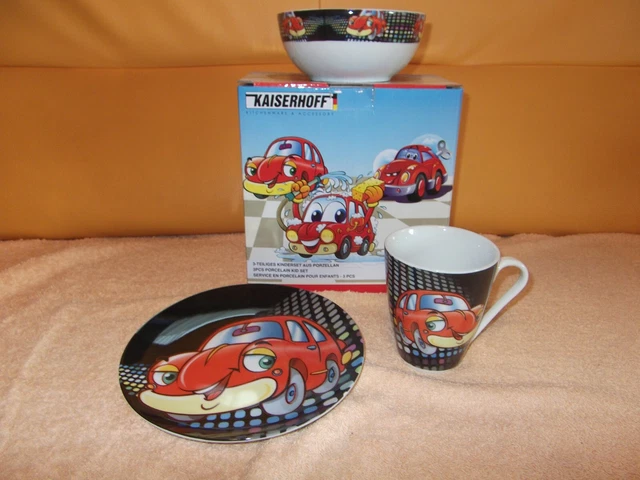 Kindergeschirr Porzellan Cars Set 3teilig NEU OVP