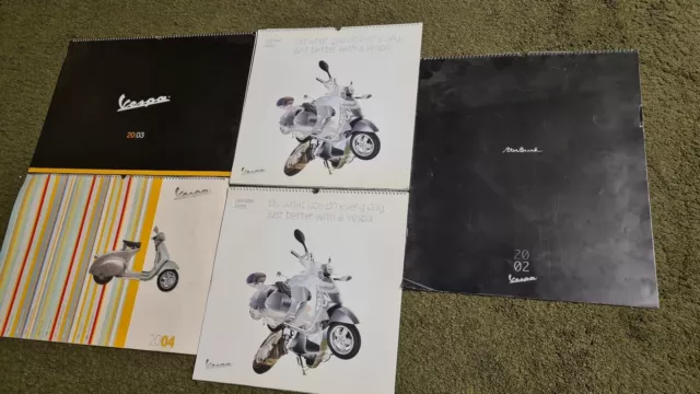 5x VESPA Kalender 2002, 2003, 2004, 2x 2005 Jahr. Guter Zustand.