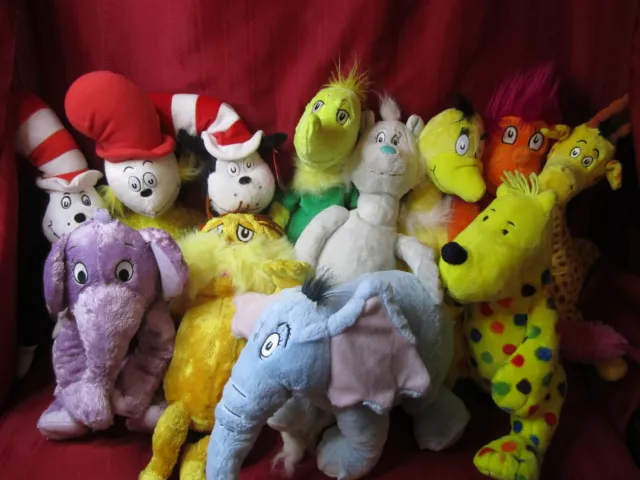 Dr. Seuss Plush Lot Kohls Cares Sam I Am Sneetches Big Fish Pink Fish *Nwt