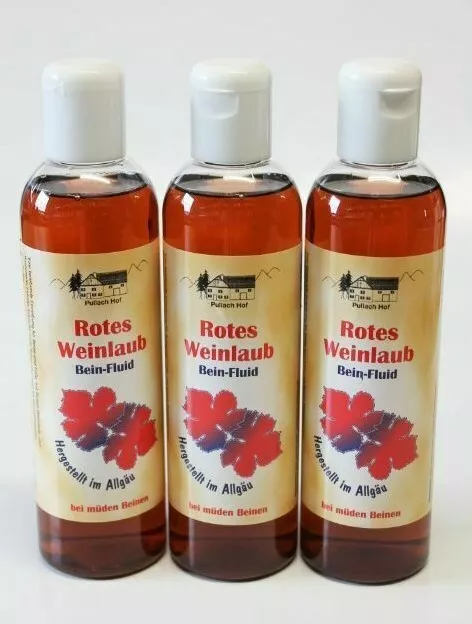 (19,33€/L) Rotes Weinlaub Fußlotion Einreibung 3 x 250ml Bein Fluid beinlotion