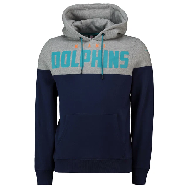 NFL Hoody Miami Delfini Hoody Taglio & Sew con Cappuccio Felpa Pullover