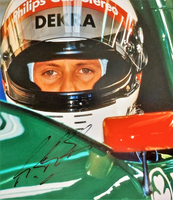 PHOTO, MICHAEL SCHUMACHER in his First F1 car, JORDAN 191, SIGNED! £77.