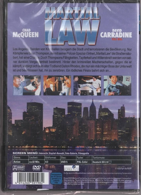 CYNTHIA ROTHROCK MARTIAL Law DVD NEU Chad McQueen David Carradine EUR ...