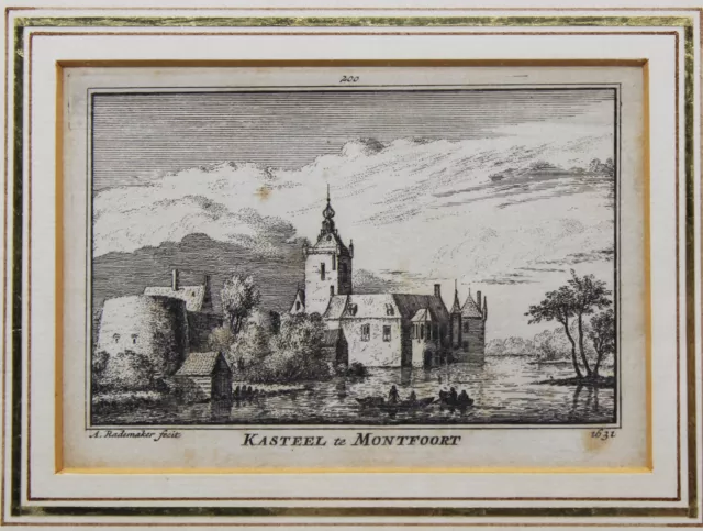 Original engraving Holland around 1730 Kasteel Montfoort