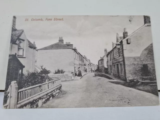 Old Postcard Circa 1915 St Columb Fore Street Cornwall Vintage .