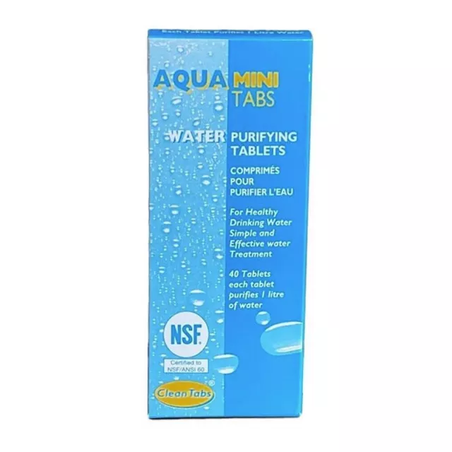 Aqua Mini Tabs Water Purifying Tablets Purification Narrowboat Drinking
