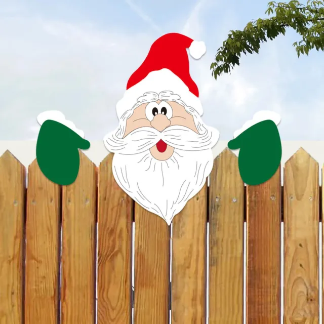 2pz Natale Cortile Recinzione Visualizzatore Babbo Natale e Renne Visualizzatore Recinzione Cortile Esterno Fantastico