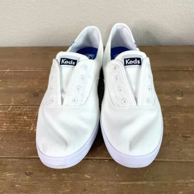 Keds Chillax Slip On Sneakers Shoes Womens 9 White Canvas Brand New 3