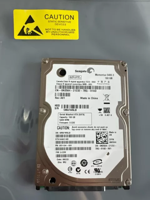 Seagate 160gb SATA laptop drive [ST9160821AS] Momentus