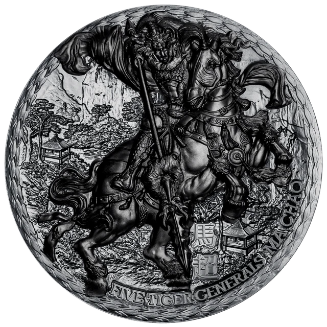 Niue 2022 5$ Five Tiger Generals - Ma Chao Black Proof 3 Oz silber Münze