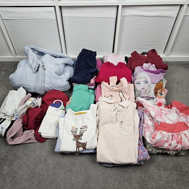 Abbigliamento RAGAZZA Età 3-4 Grande Pacchetto 40+ Articoli Abito Pigiama Leggings Top Next H&M TU