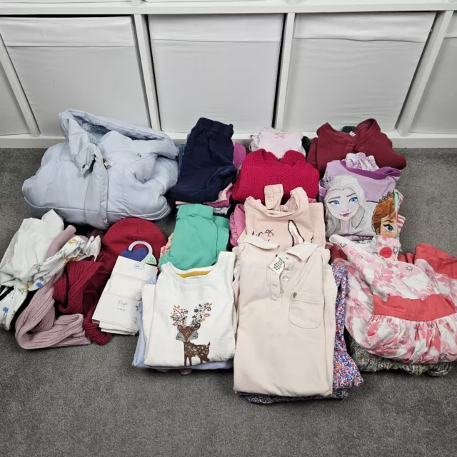 GIRLS Clothes Age 3-4 Big Bundle 40+ Items Dress PJs Leggings Tops Next H&M TU