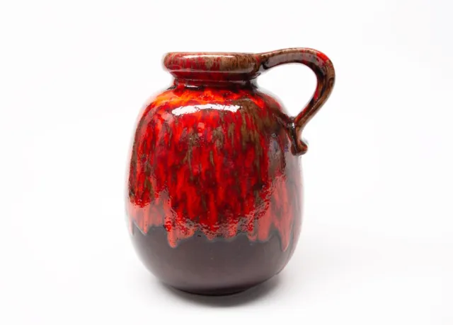 Retro Scheurich Lava Vase West Germany, Red Orange Brown, 484-30 3