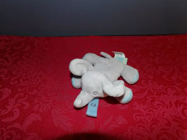Adorable Le Bebe ELEPHANT Plush Lovey Pacifier Holder