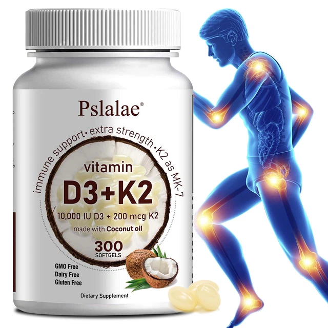 VITAMIN D3 + K2 for Immune Bone Joint Muscle Teeth Heart Health, Non