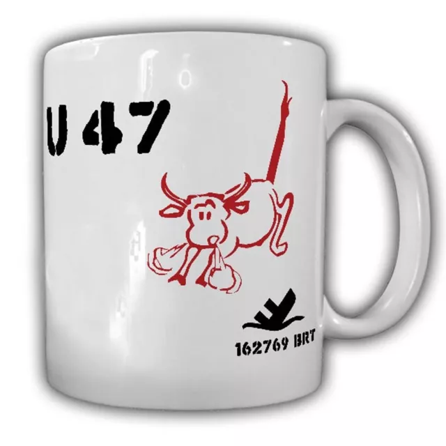 U47 Tasse U-Boot Stier von Scapa Flow Kriegs-Marine Turm Wappen #5167