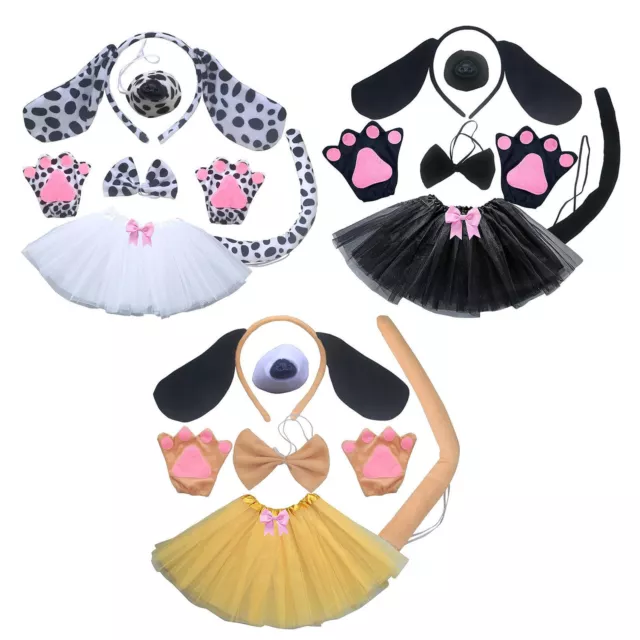 Dalmatian Outfit for Kids 6PCS Toddlers Animal Ballet Skirt Cosplay Set