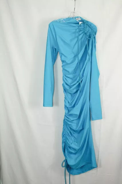 Balenciaga Womens Cayan Long Sleeve Ruched Tied Collar Dress #36/4 $1950
