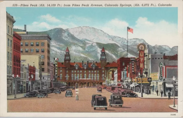 Pikes Peak From Pikes Peak Avenue Colorado Springs CO Postcard