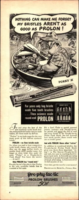 1946 Vintage ad for Pro-phy-lac-tic Prolon Brushes retro Price  d7