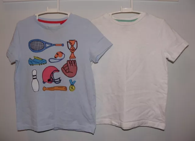 Mini Boden T-Shirts - Lot of 2 - Blue Sports and Basic White 8-9 Years