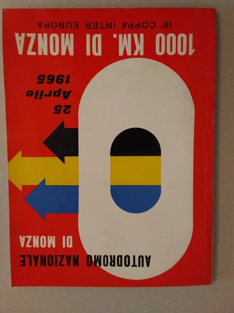 AUTODROMO DI MONZA 1000 KM.  16a COPPA INTER EUROPA  25 APRILE 1965