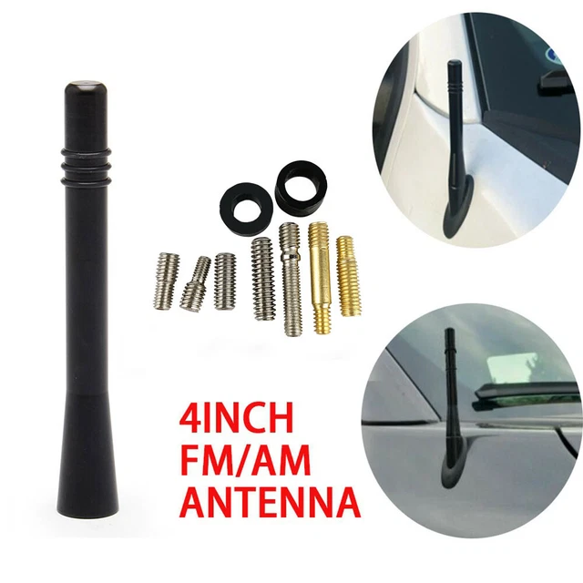 4" Aluminum Short Black Mast Antenna AM/FM Radio for FORD RANGER F150 Escape Alu