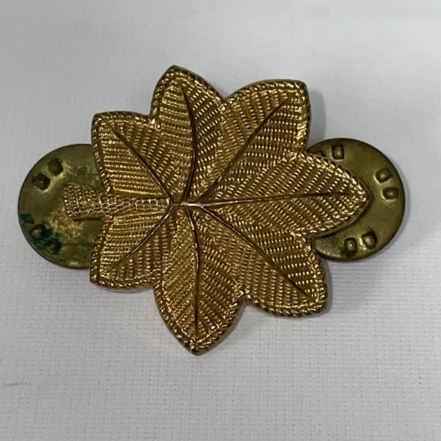 Vintage Us Military Officer Gold Oak Leaf Pin Hlp-Gi Vietnam Era 1 Inch Army Pin