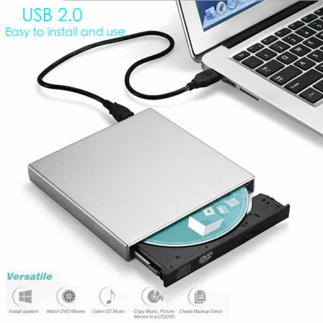 External USB DVD ROM CD ROM Drive Rewriter Burner writer for Laptop PC MAC